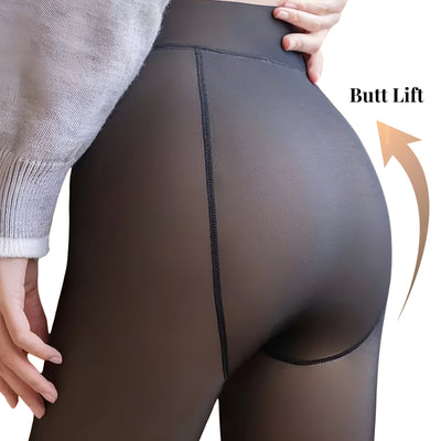 Elsa™ | Fleecefodrade Strumpbyxor med Transparent Effekt